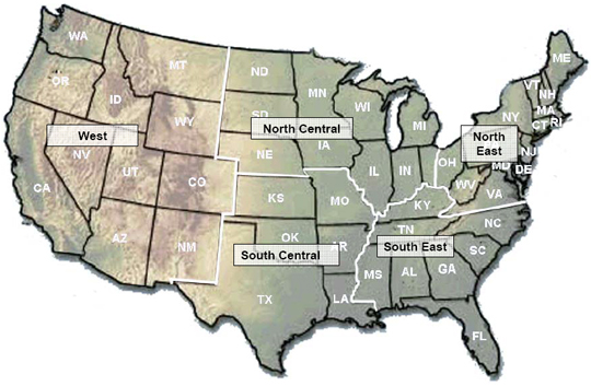 U.S.A. regions